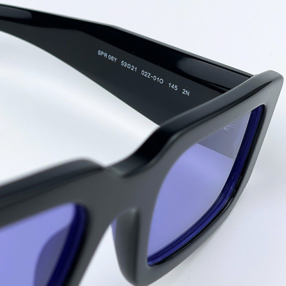 NEW Prada PR06YS 02Z01O Black Blue Rectangle Unisex Sunglasses - Picture 10 of 11